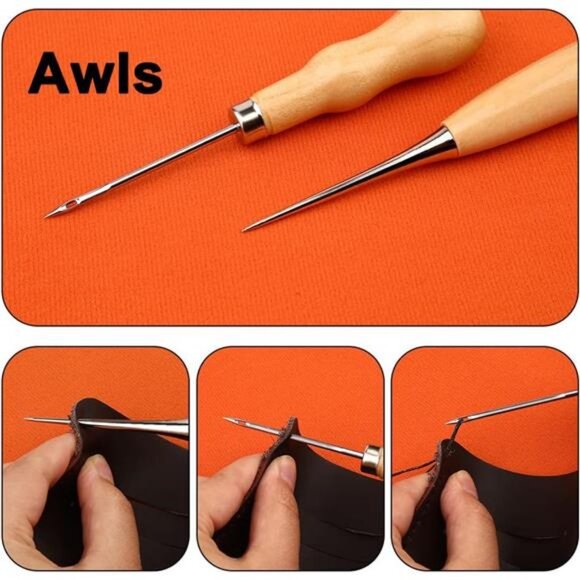 51 Pcs Leather Working Tools, Leather Craft Hand Stitching Tools - Picture 4 of 8